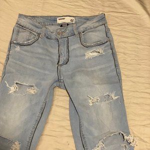 Funky Black outlined Y2k Garage ripped Jeans